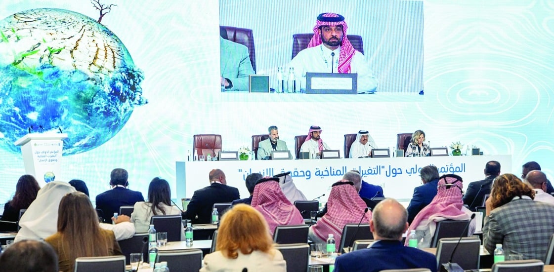  The President of the National Human Rights Council presents the COP-27 experience to the Climate Change and Human Rights Conference in Doha 